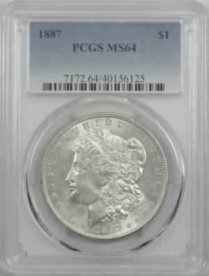 MS64 1887 Morgan Silver Dollar Front 40156125